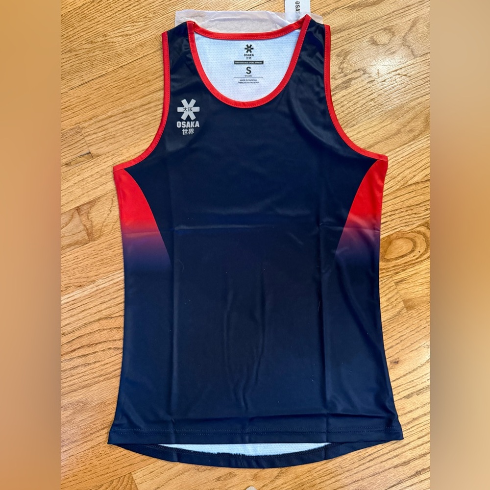 Osaka Women’s Navy blue and ombré Red Sports Tank Top/Singlet